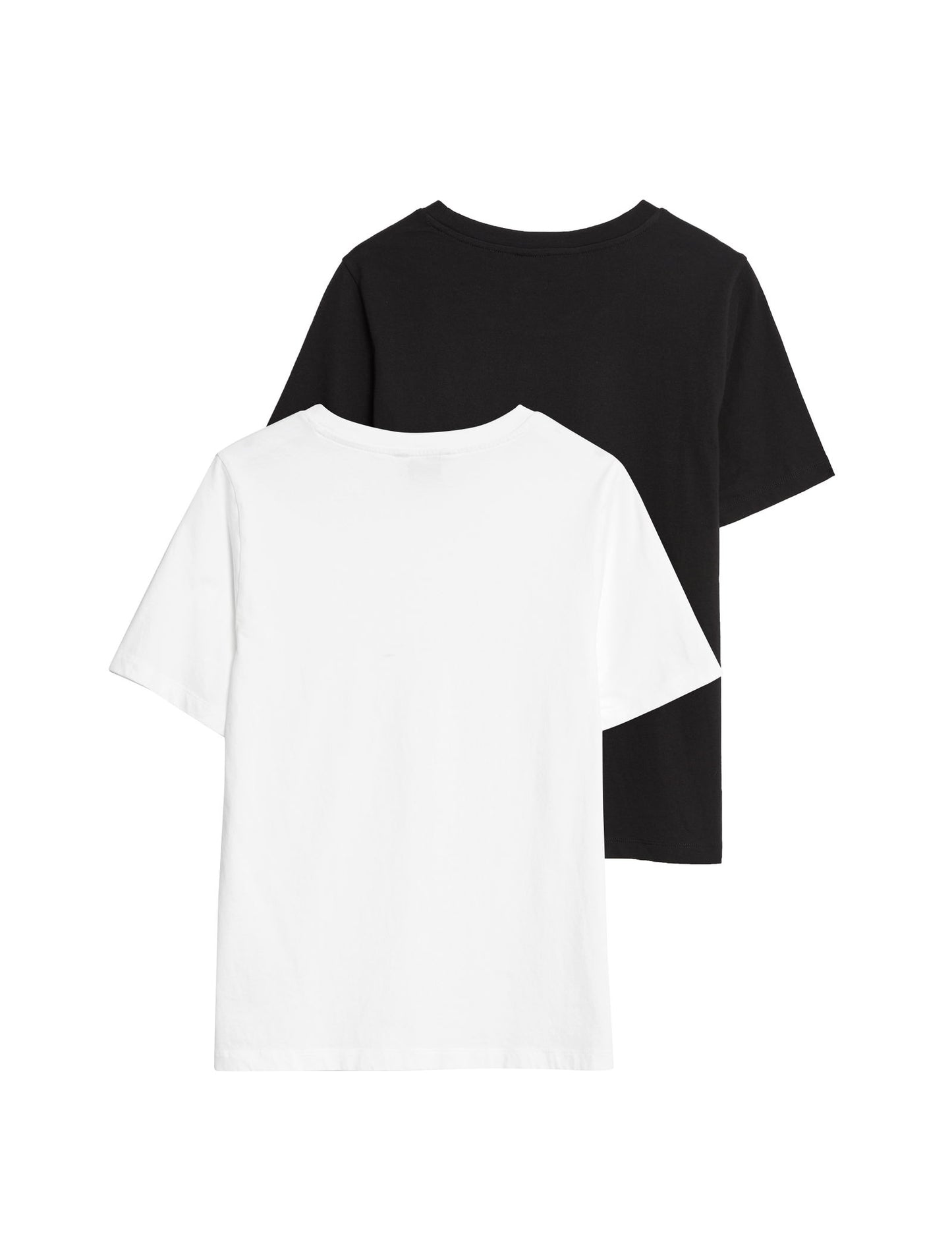 2'li Saf Pamuklu Bisiklet Yaka Regular Fit T-shirt