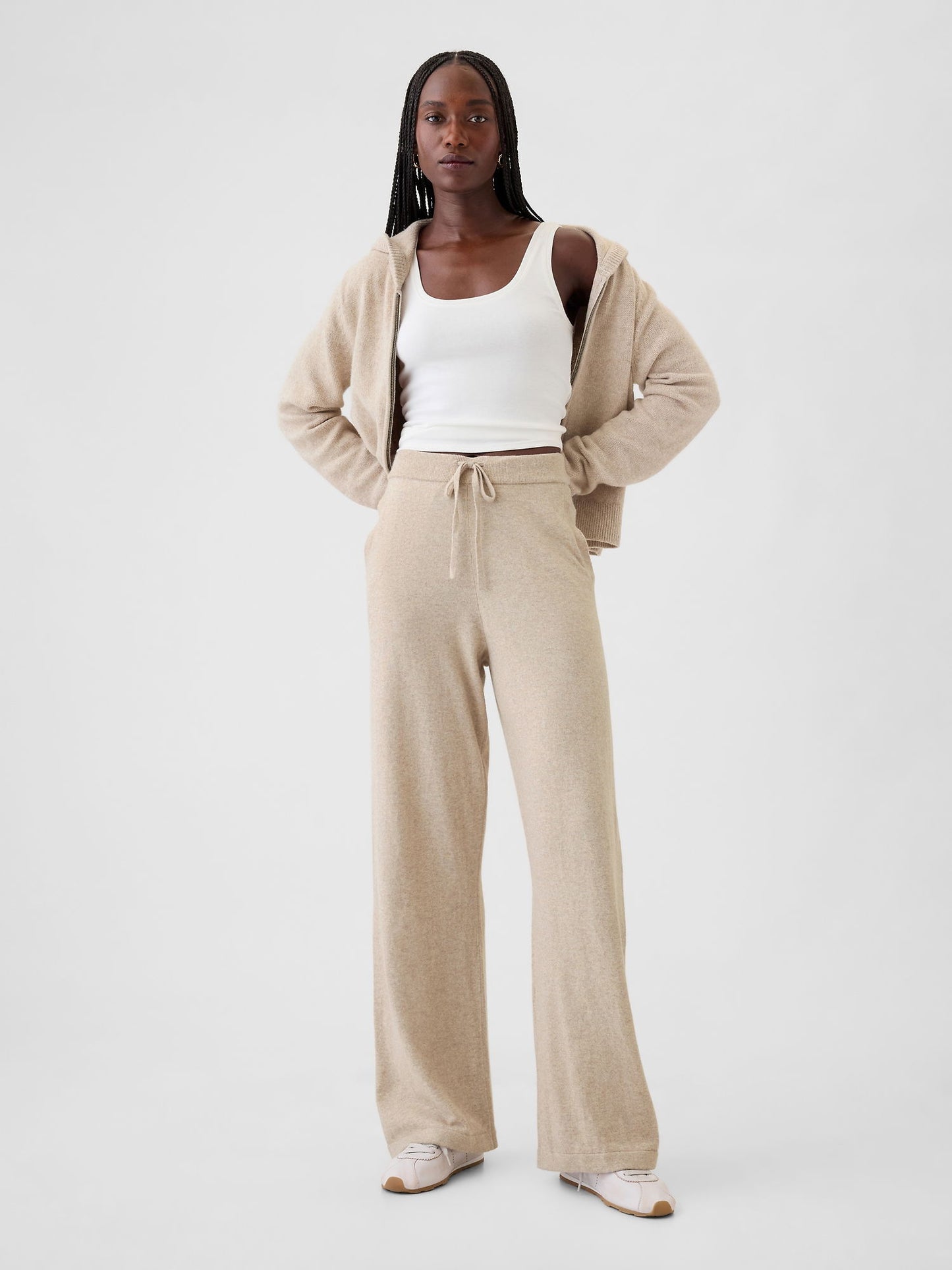 Bej Cashsoft Triko Pantolon