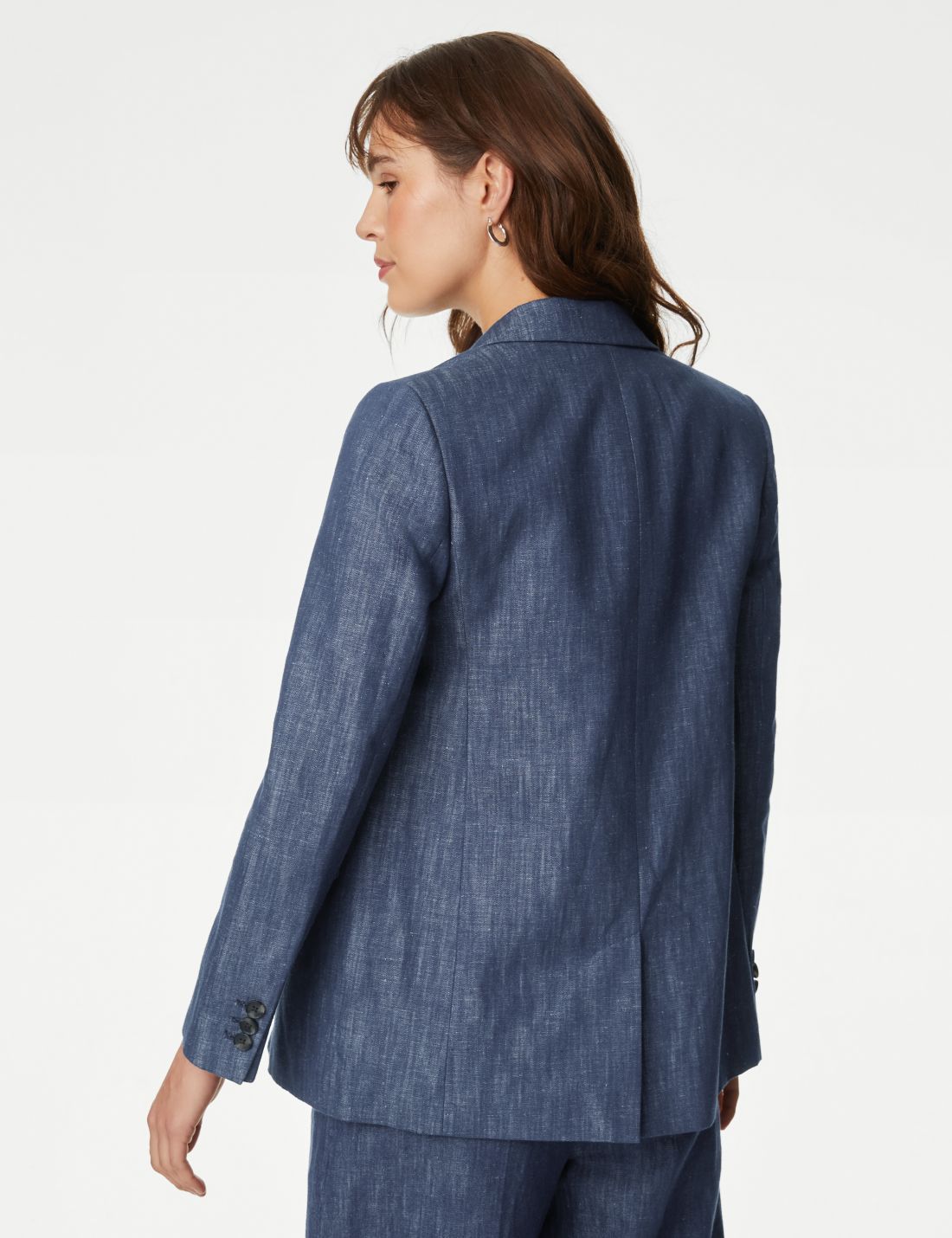 Relaxed Fit Keten Blazer Ceket
