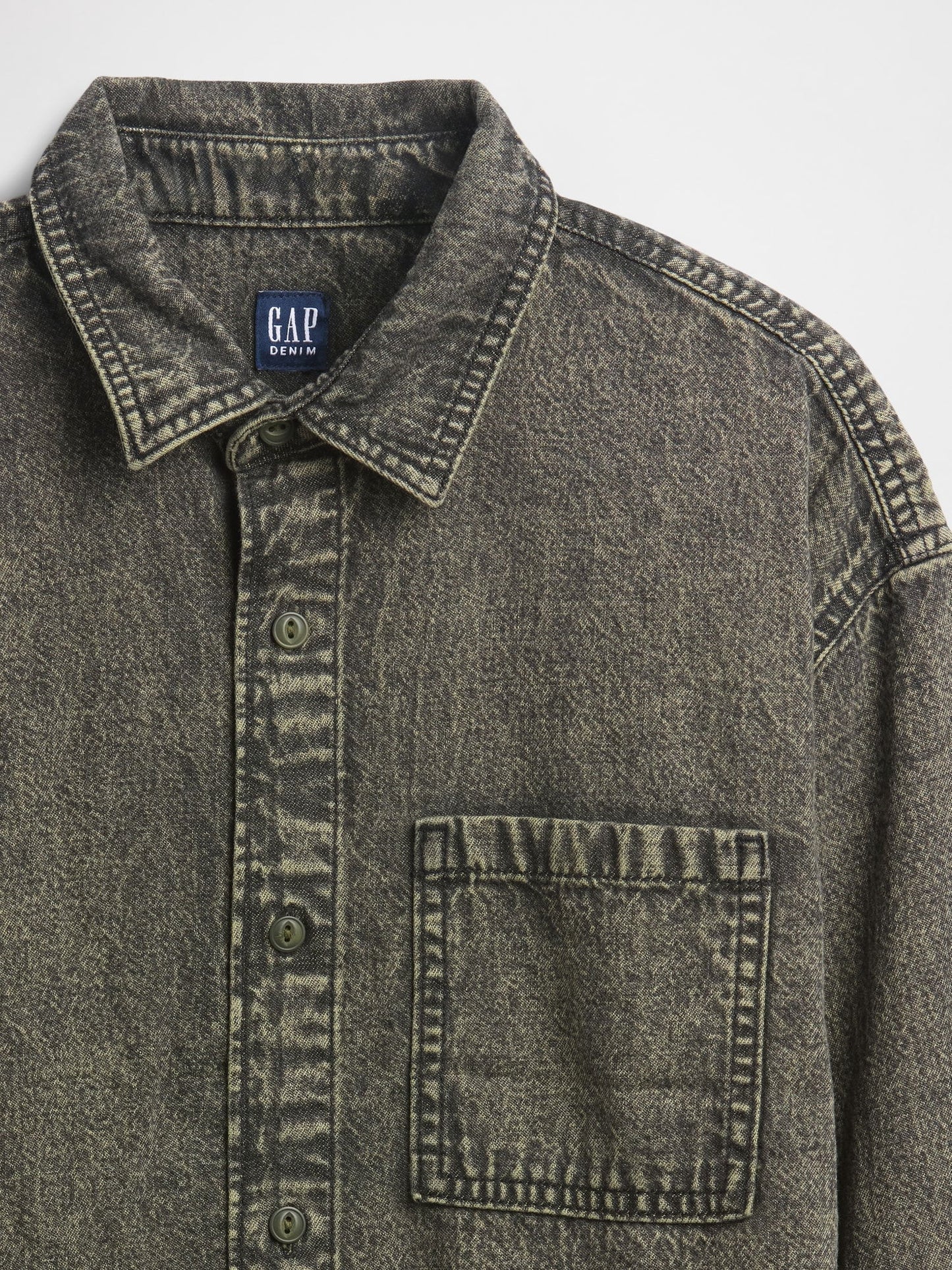 Koyu Gri Denim Gömlek