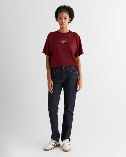 Embroidery C-neck T-shirt