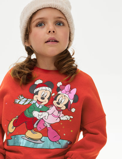 Minnie & Mickey Mouse:trade_mark: Christmas Sweatshirt (2-8 Yaş)