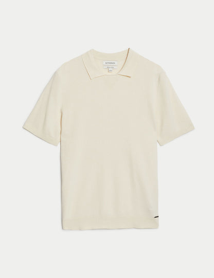Kısa Kollu Örme Polo Yaka T-shirt