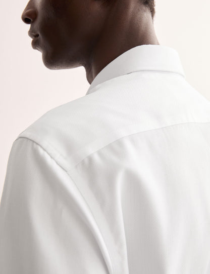 Tailored Fit Lüks Pamuklu Dokulu Gömlek