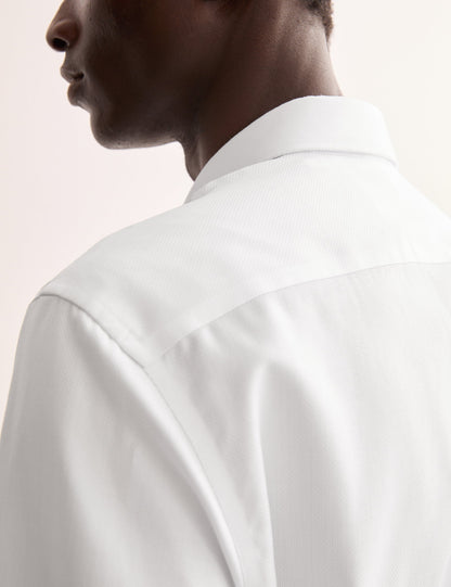 Tailored Fit Lüks Pamuklu Dokulu Gömlek
