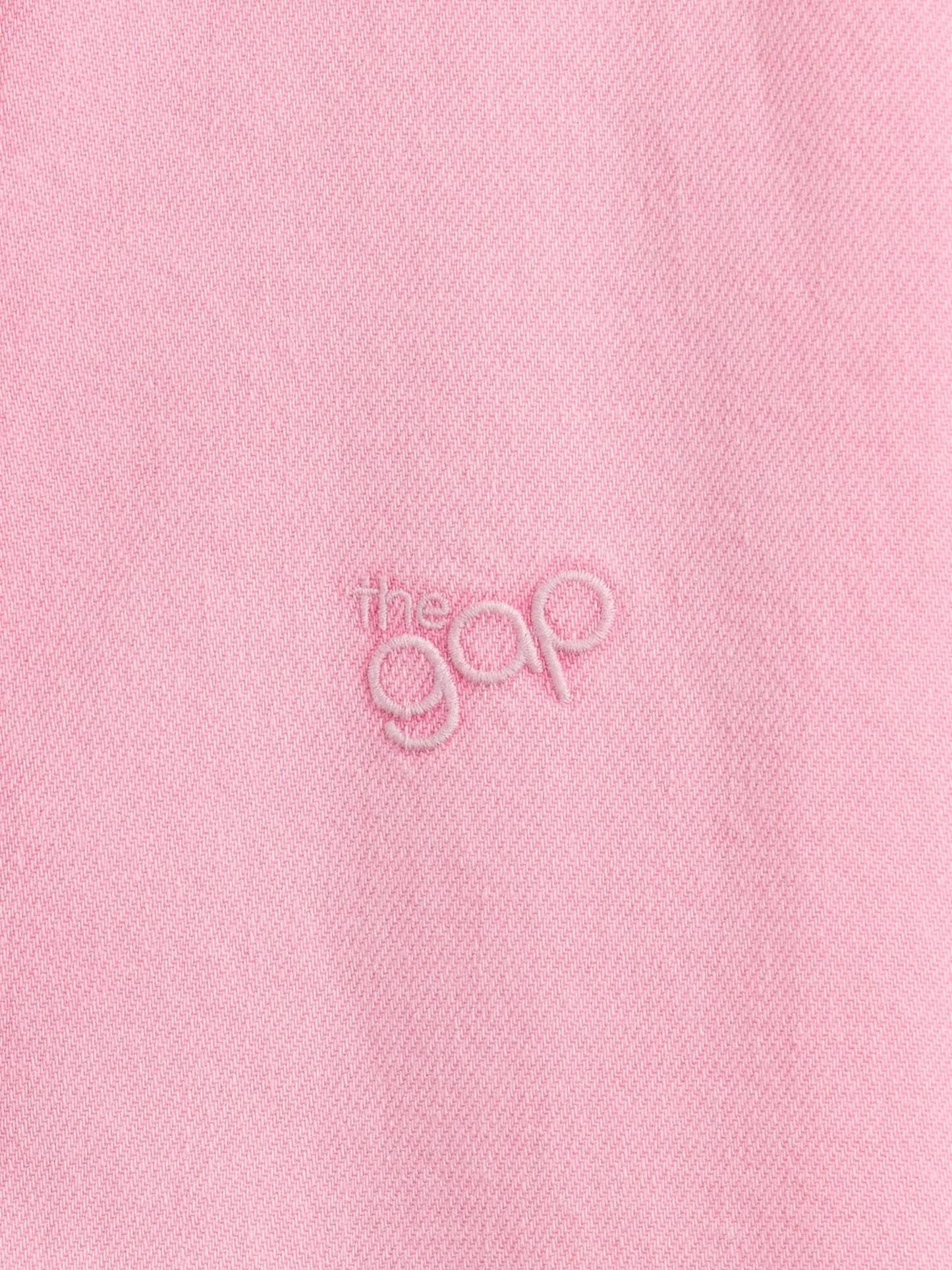 Pembe Ultrasoft Denim Gap Logo Gömlek