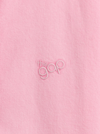 Pembe Ultrasoft Denim Gap Logo Gömlek