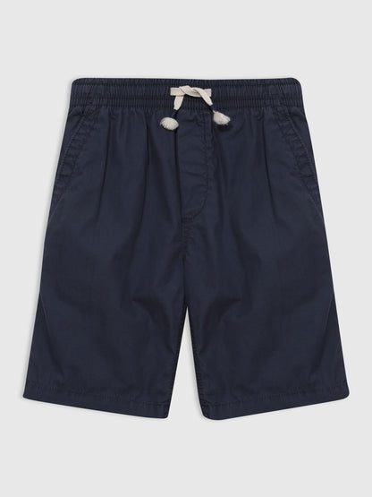 Lacivert Poplin Pull-on Şort