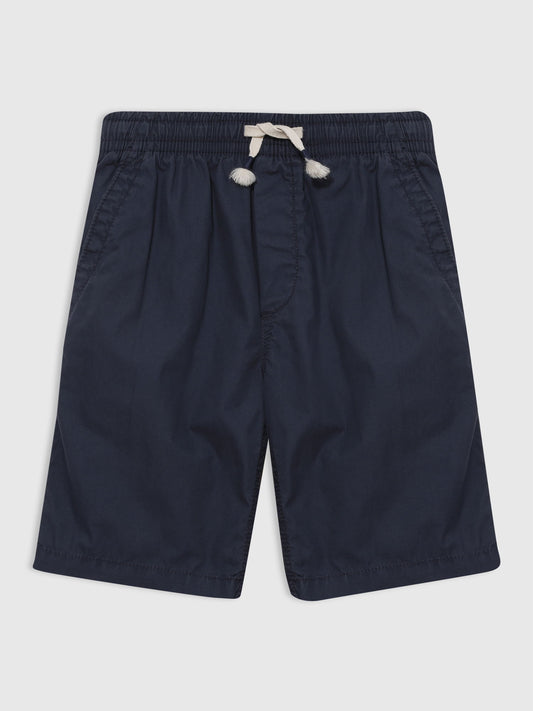 Lacivert Poplin Pull-on Şort