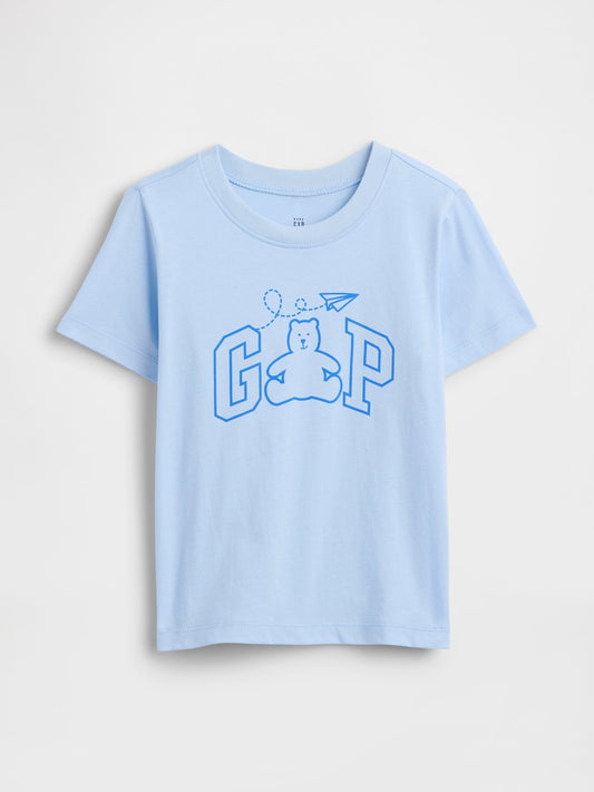 Açık Mavi Grafik Baskılı T-shirt