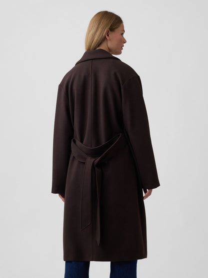 Koyu Kahverengi Relaxed Wrap Palto