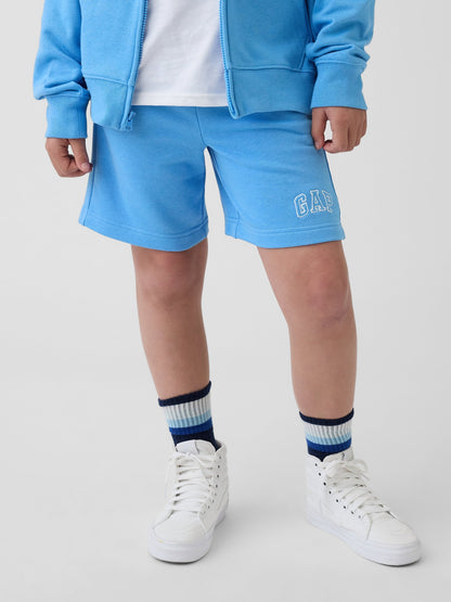 Açık Mavi Relaxed Gap Logo Fransız Havlu Kumaş Pull-on Şort