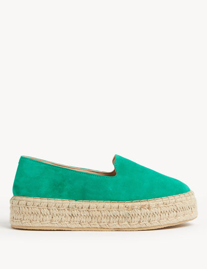 Hasır Detaylı Süet Espadril