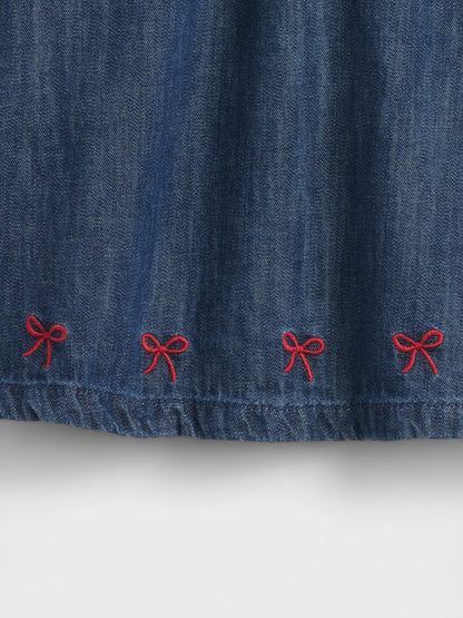 Mavi Denim Volanlı Yaka Elbise
