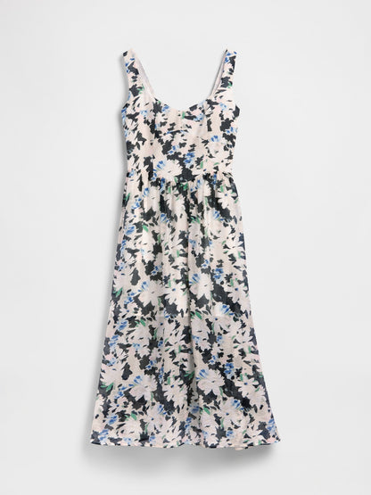 Çok Renkli Seamed Drop-waist Maxi Elbise