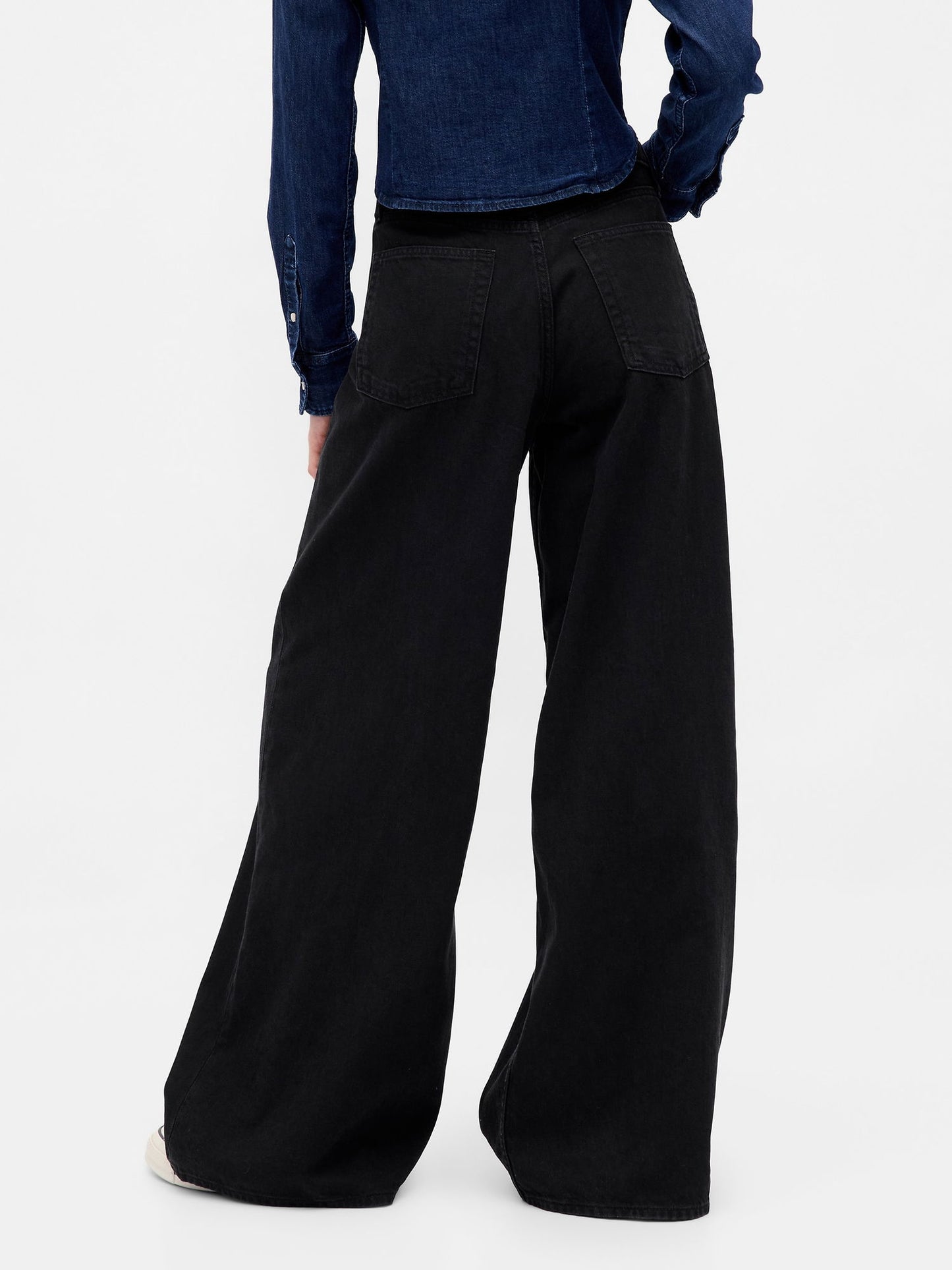 Siyah Mid Rise Ultrasoft Extra Baggy Jean Pantolon
