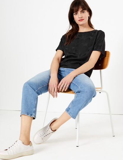 Jakarlı Straight Fit Bluz