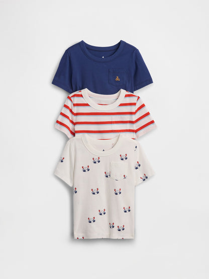 Çok Renkli Mix & Match Cep T-shirt (3’lü)