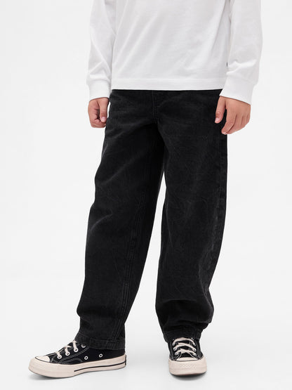 Siyah Baggy Jean Pantolon