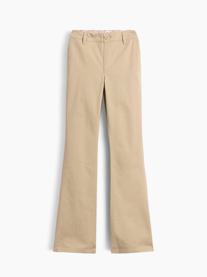 Bej Uniform Flare Chino Pantolon