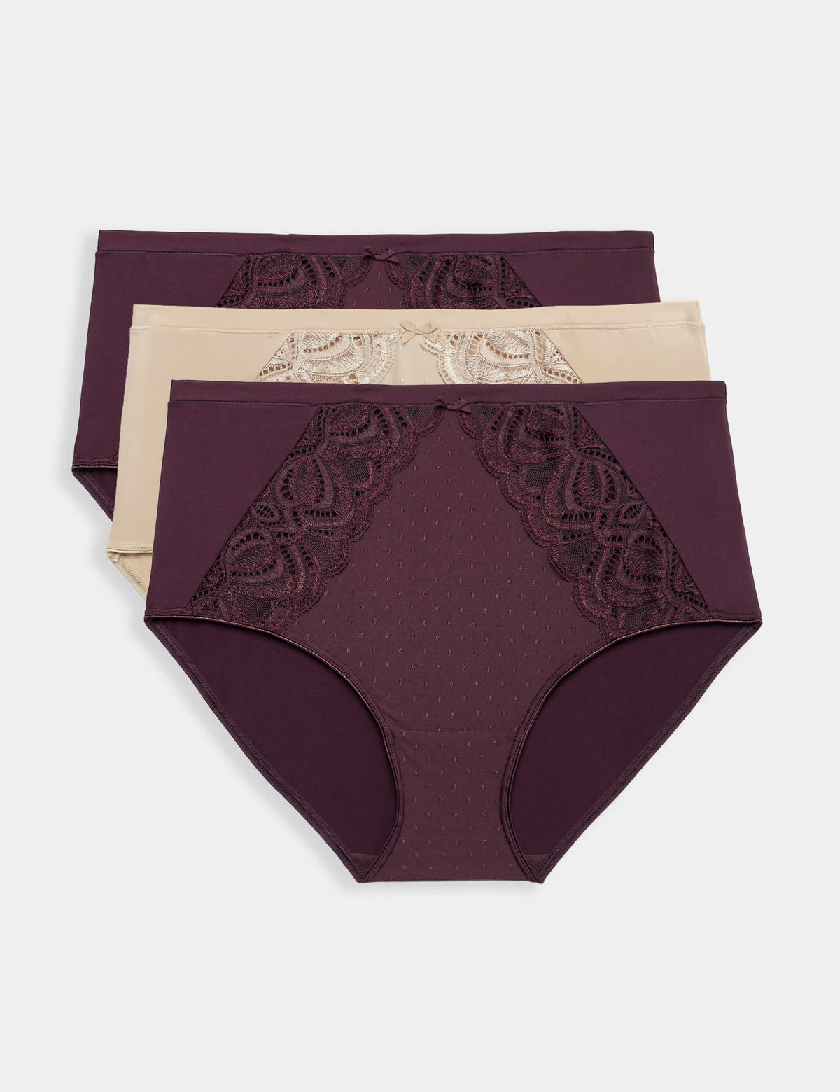 3'lü Amelia Dantelli Full Brief Külot