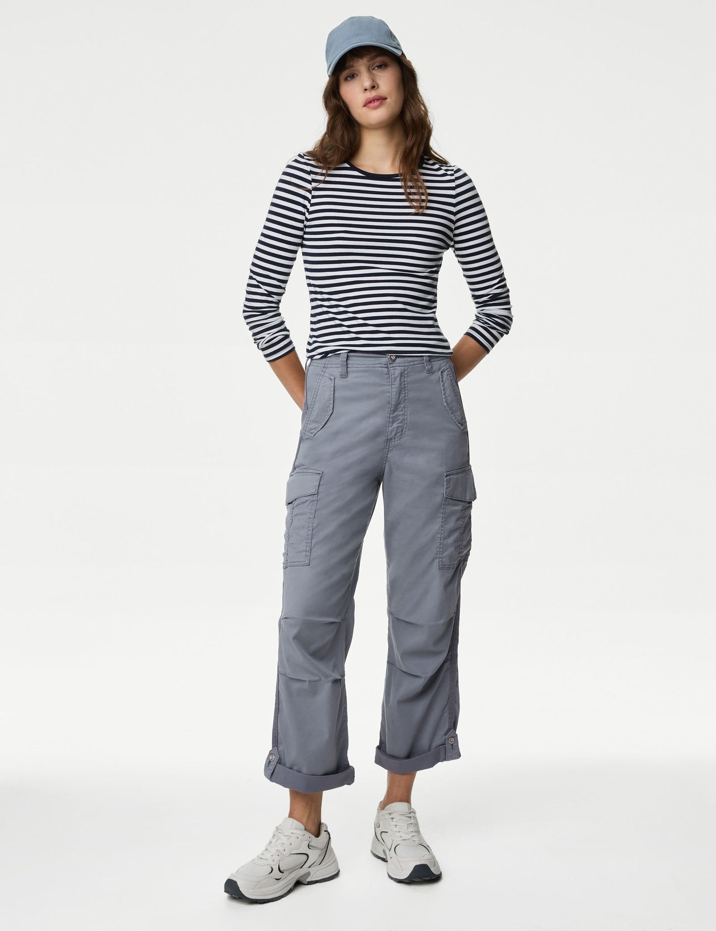 Lyocell™ Straight Leg Crop Kargo Pantolon