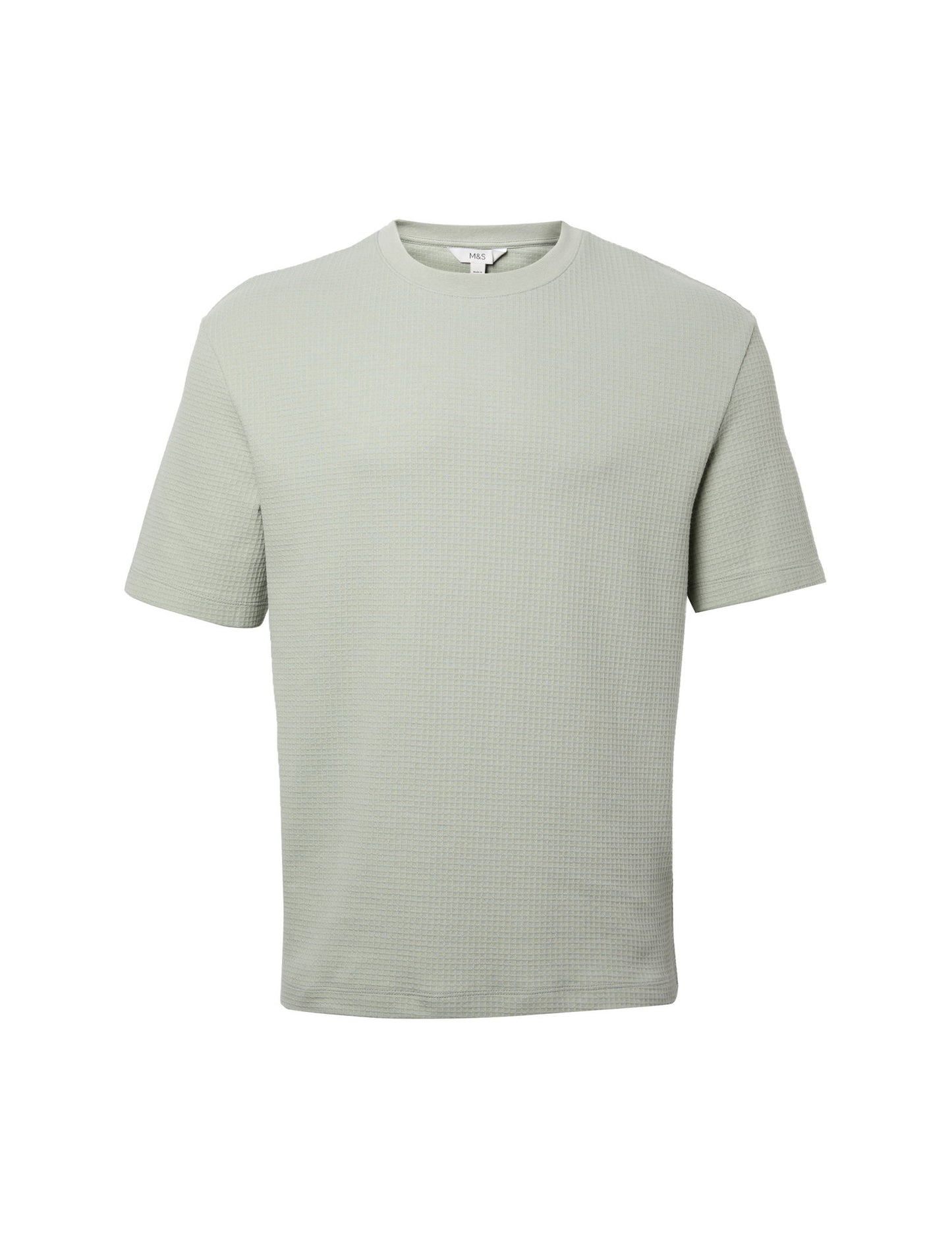 Saf Pamuklu Relaxed Waffle T-shirt