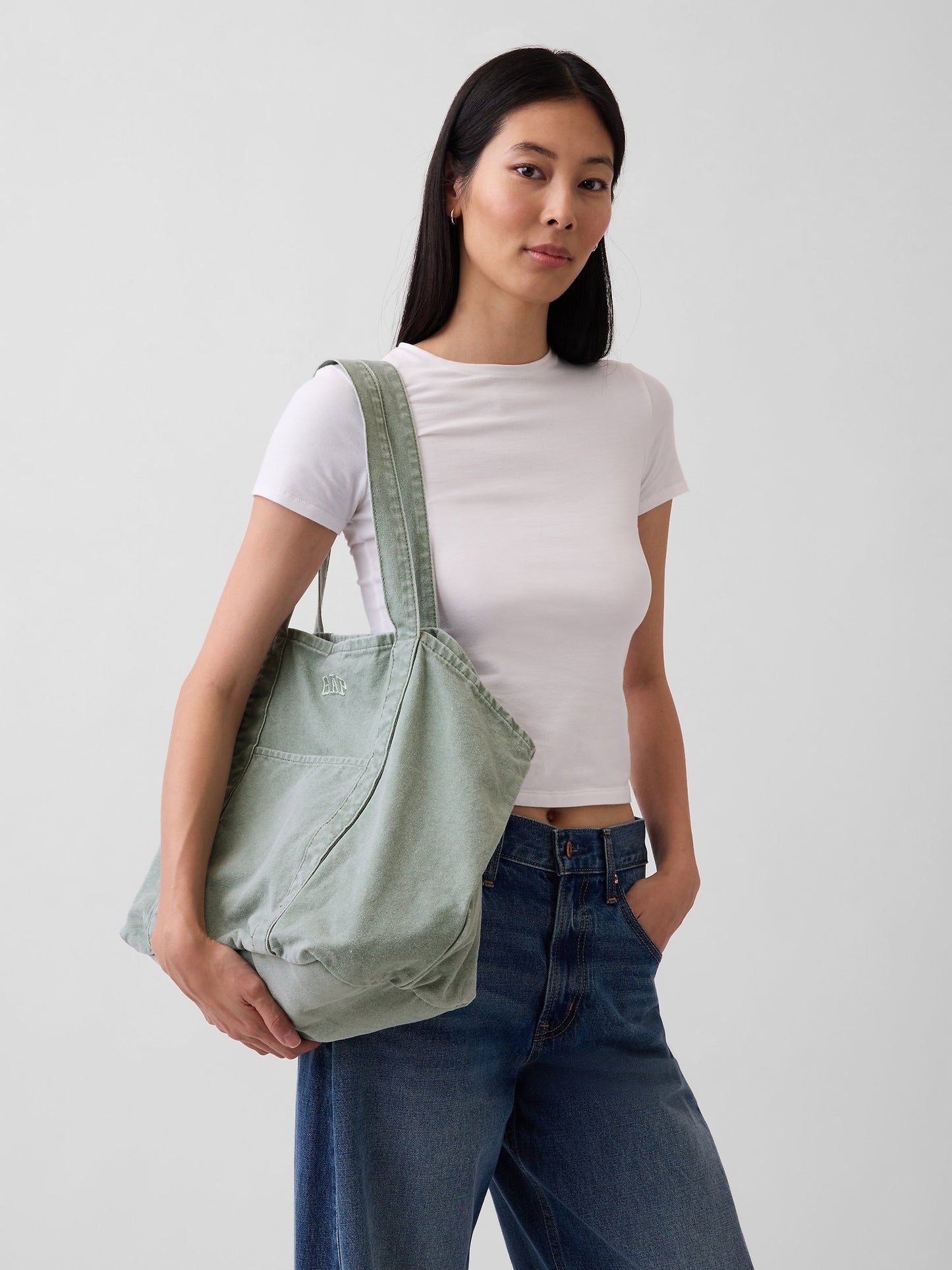Yeşil Gap Logo Tote Çanta