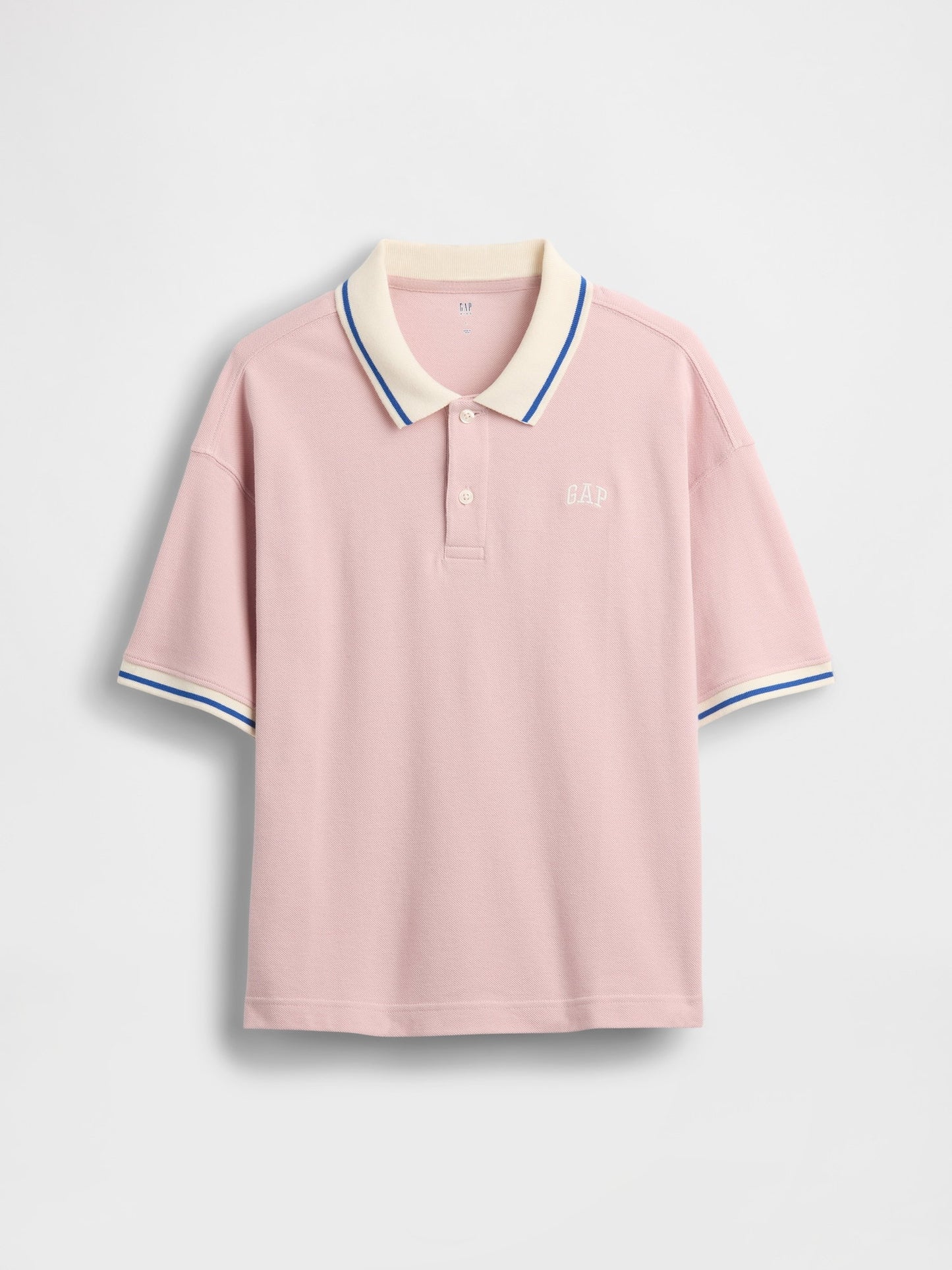 Pembe Oversized Gap Logo Pique Polo T-shirt