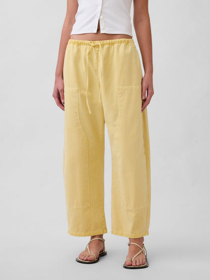 Sarı Easy Double-knee Barrel Pantolon