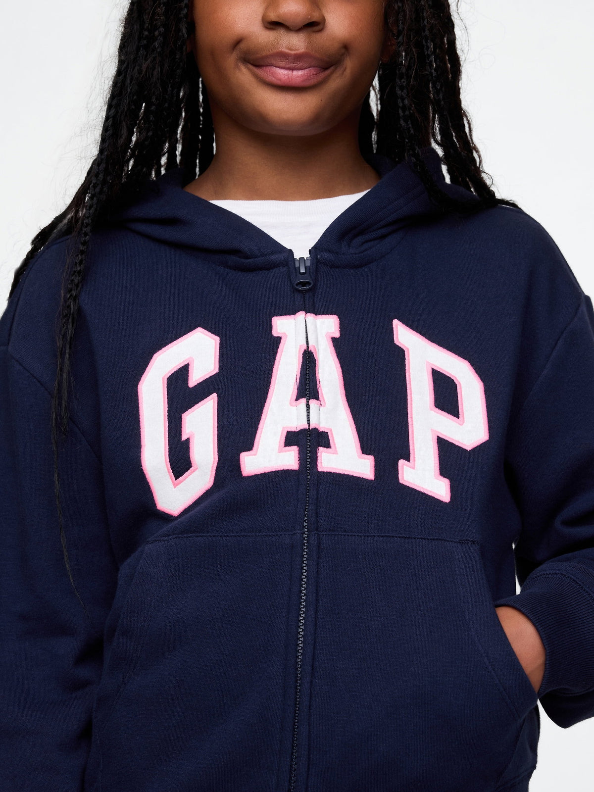 Lacivert Relaxed Gap Logo Fermuarlı Sweatshirt