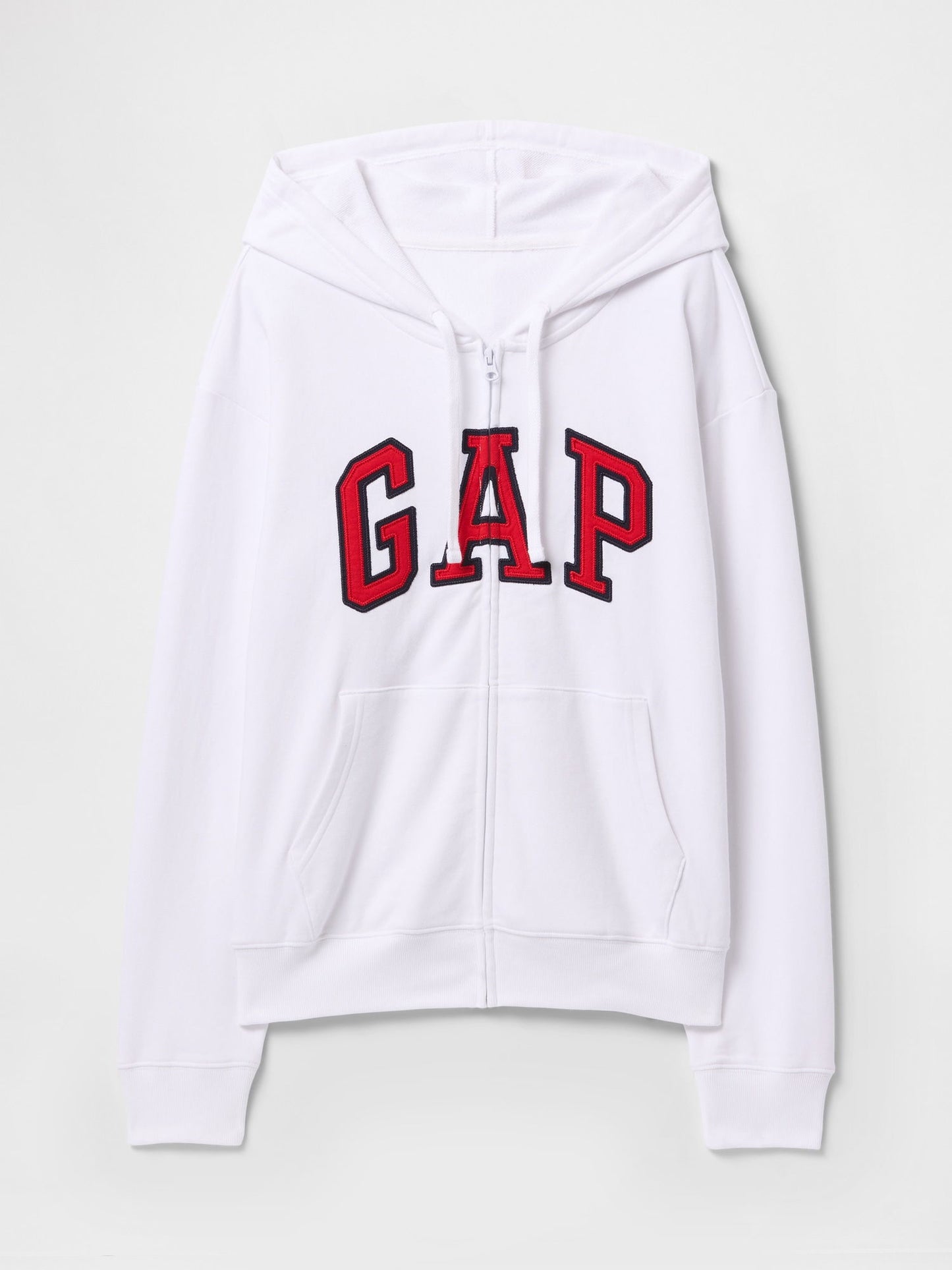 Beyaz Gap Logo Relaxed Fermuarlı Sweatshirt