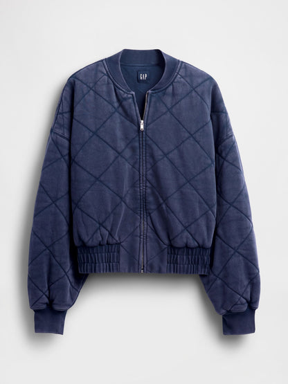 Lacivert Vintagesoft Yastıklı Bomber Ceket