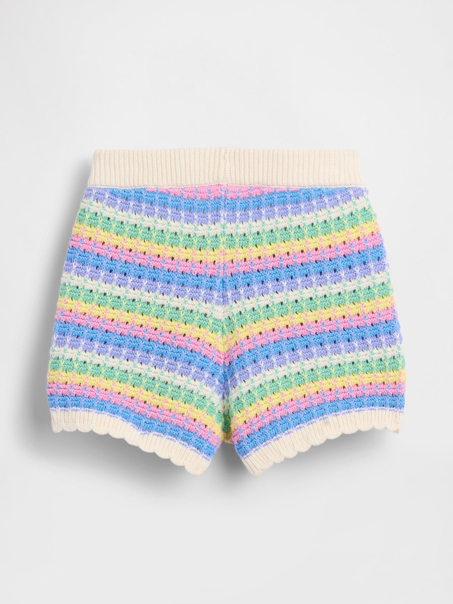 Çok Renkli Crochet Pull-on Şort