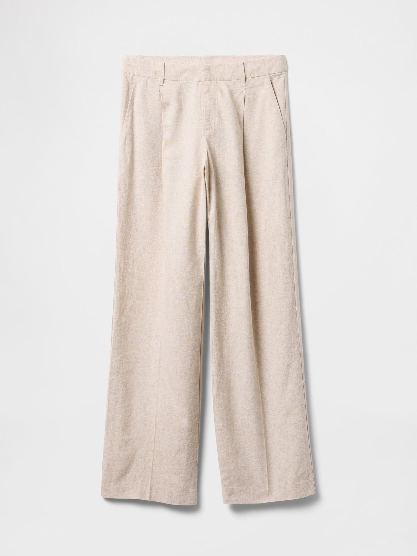 Bej 365 Low Rise Keten Karışımlı Pantolon