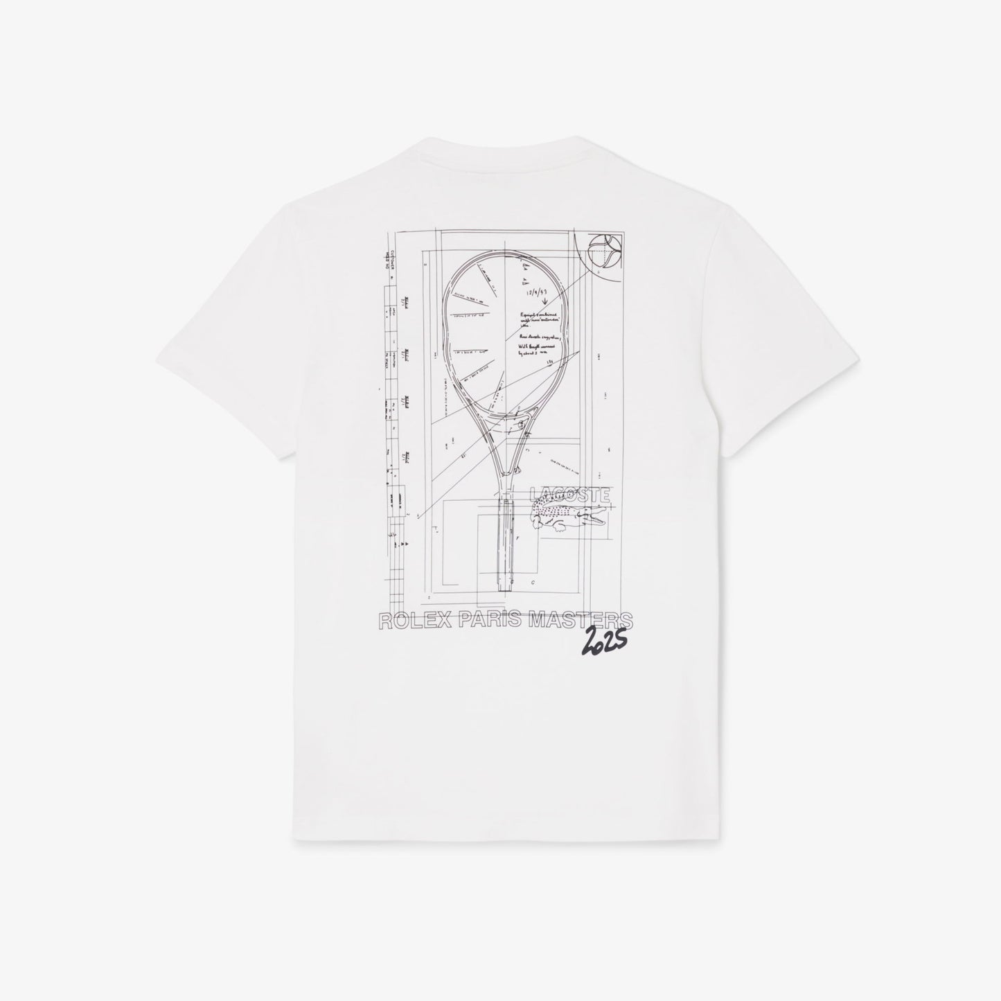 Lacoste X Rolex Paris Unisex Regular Fit Bisiklet Yaka Beyaz T-shirt