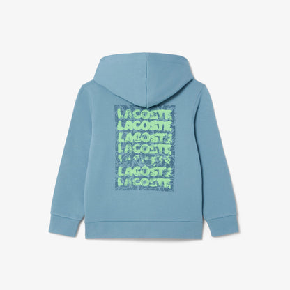 Lacoste Çocuk Kapüşonlu Baskılı Mavi Sweatshirt