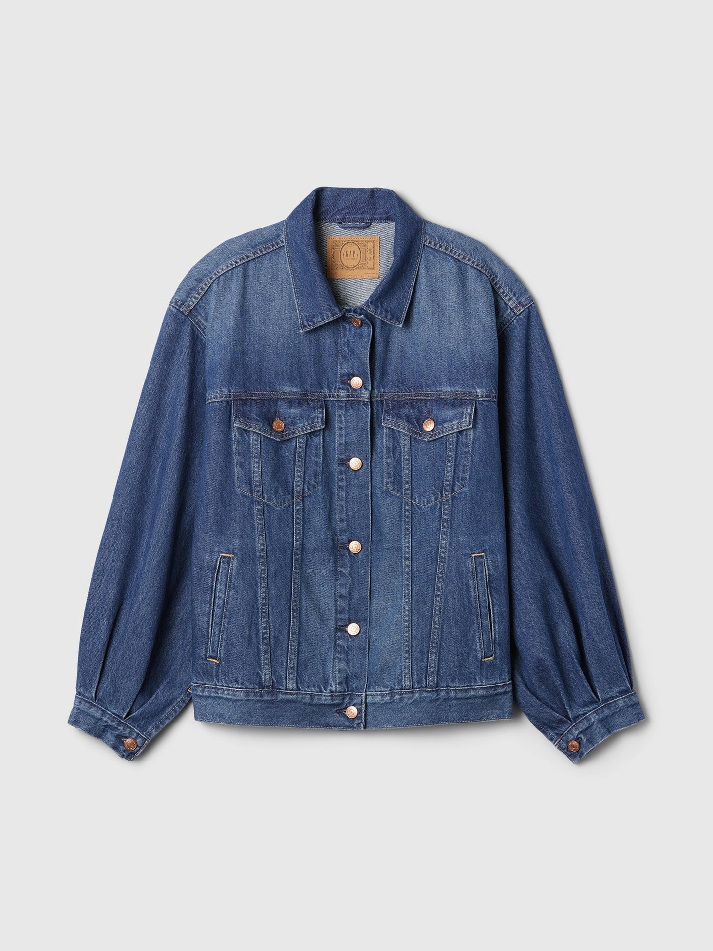 Koyu Mavi Gap Logo × Dôen Oversized Ikonik Denim Ceket