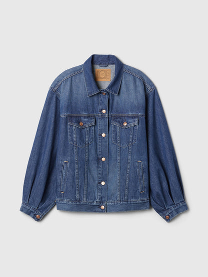 Koyu Mavi Gap Logo × Dôen Oversized Ikonik Denim Ceket