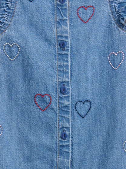 Mavi Denim Embroidered Heart Tulum