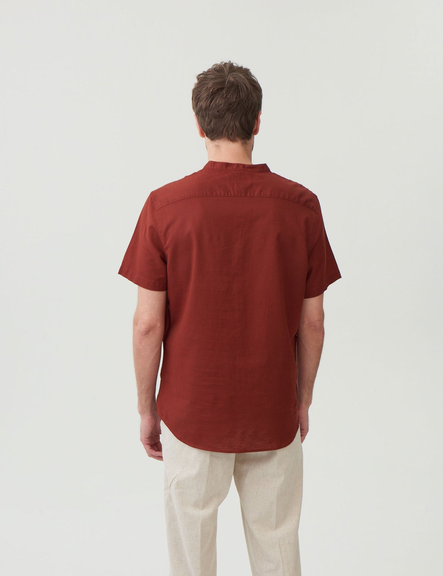 Regular Fit Kısa Kollu Keten Gömlek