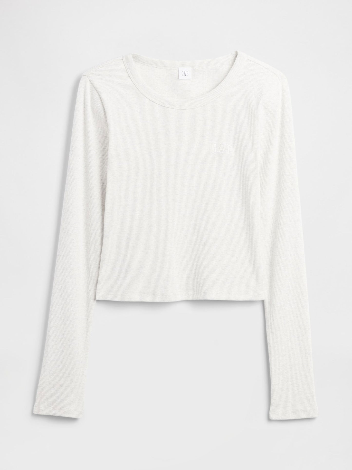 Bej Ribana Crop Bisiklet Yaka T-shirt