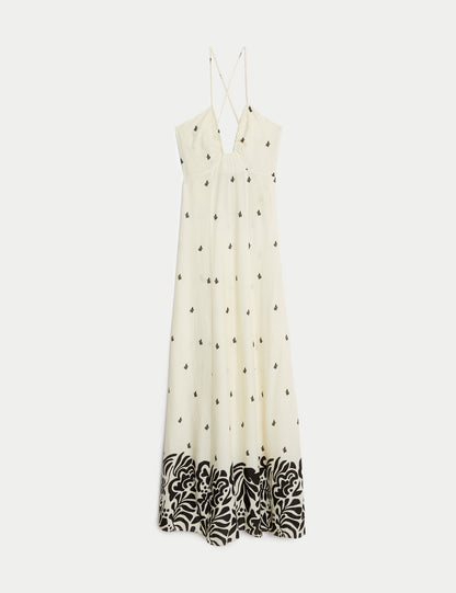 Halter Yaka Maxi Plaj Elbisesi