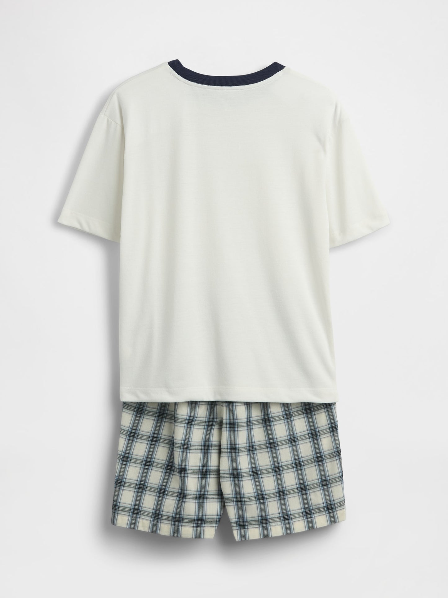 Beyaz Geri Dönüştürülmüş Pijama Şort Takım