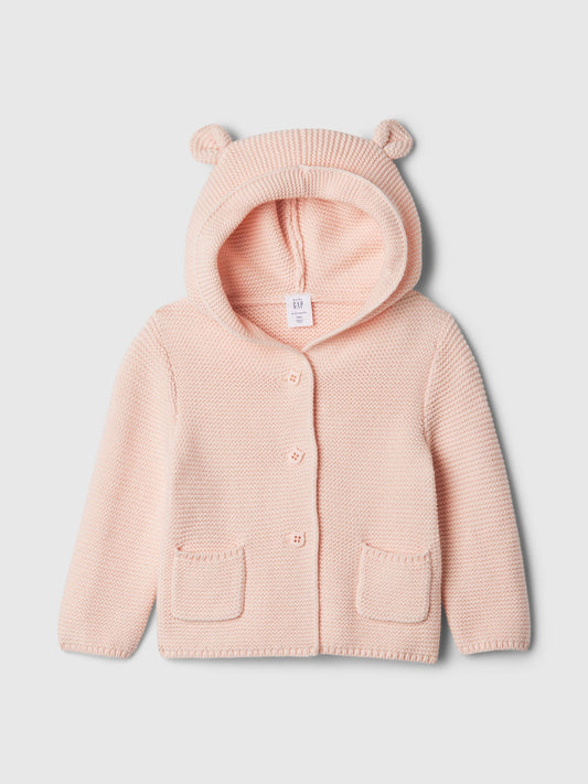 Pembe Brannan Bear Kulak Aplikeli Hırka