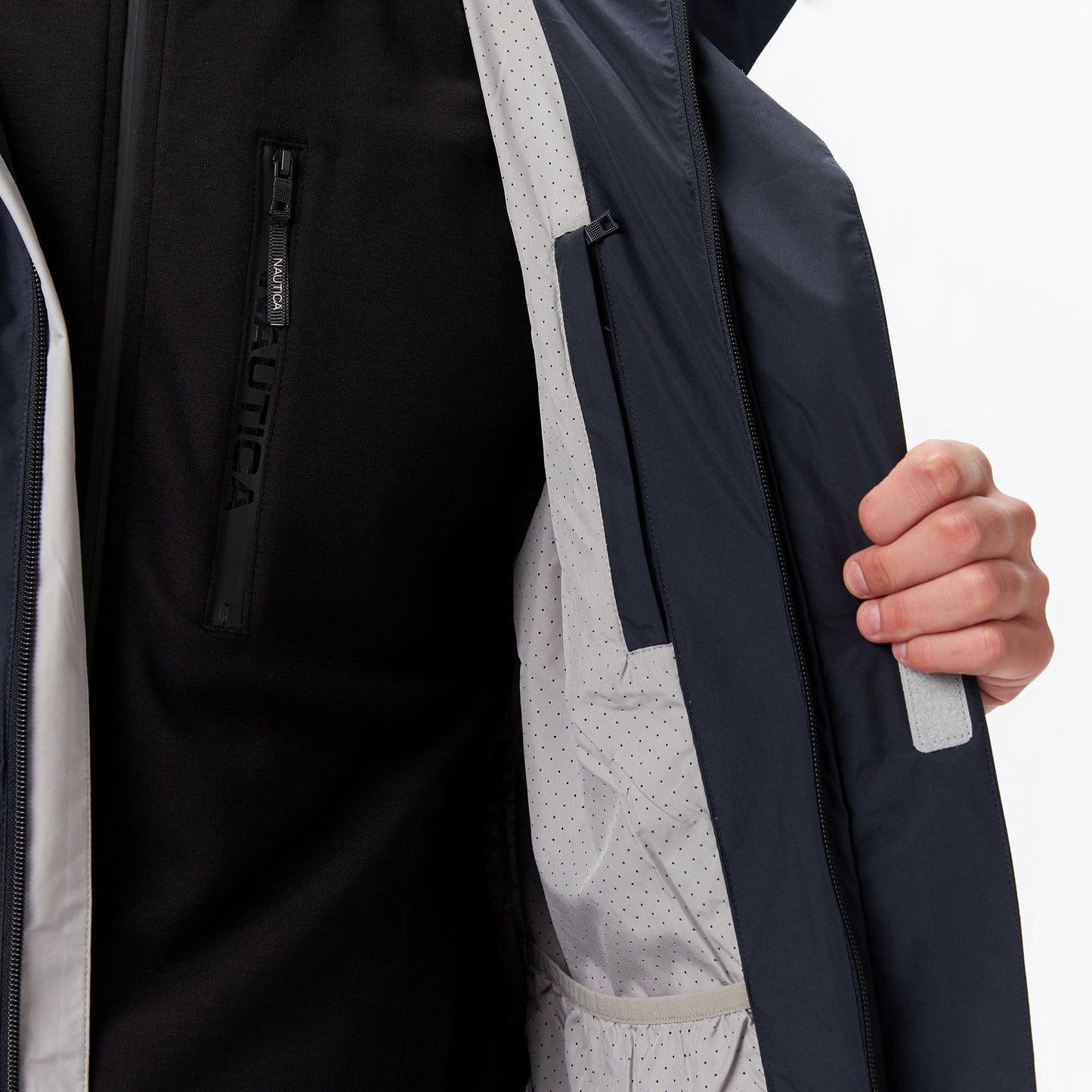 Nautica Erkek Siyah Regular Fit Rain Breaker Yağmurluk