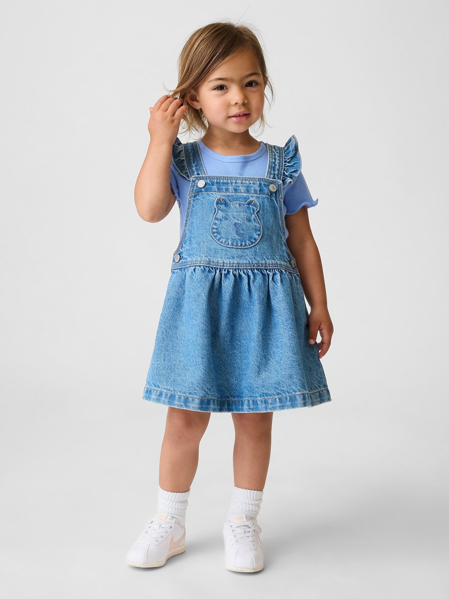 Mavi Ayı Cep Denim Salopet