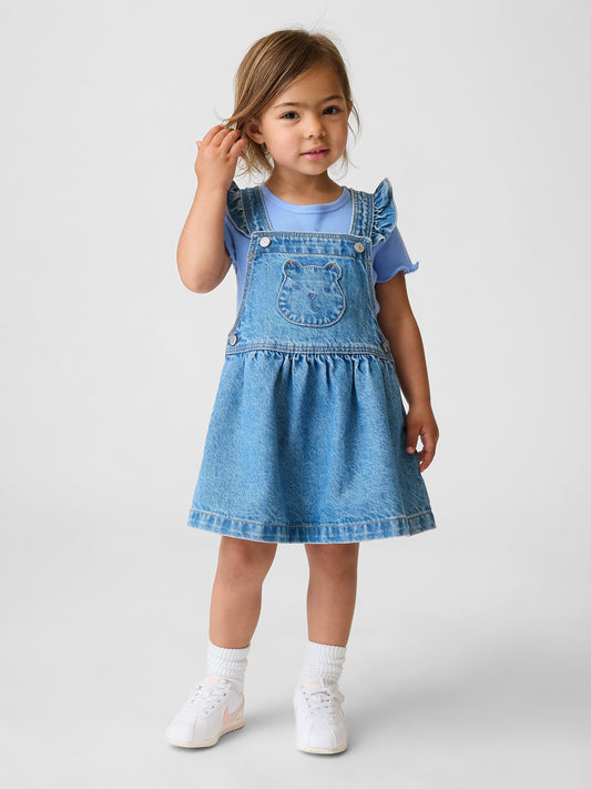 Mavi Ayı Cep Denim Salopet