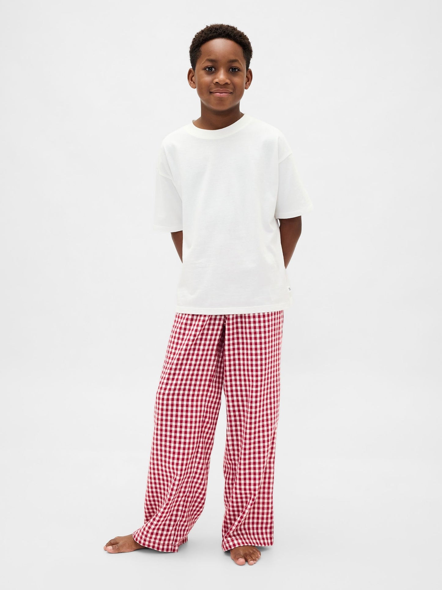 Kırmızı Kids Geri Dönüştürülmüş Flannel Pj Pantolon
