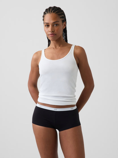 Gri Softmade Organik Stretch Pamuk Logo Short